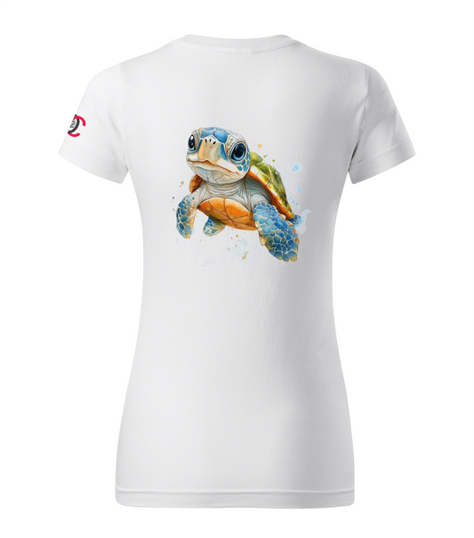White T-shirt with turtle design