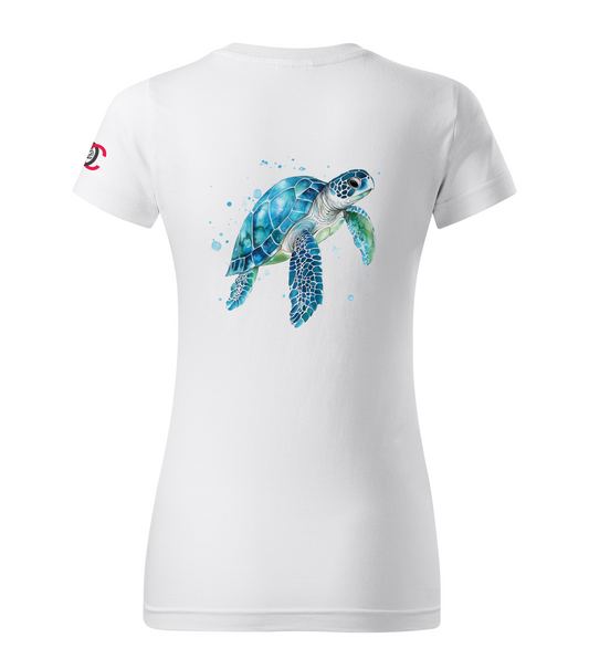White T-shirt with turtle design