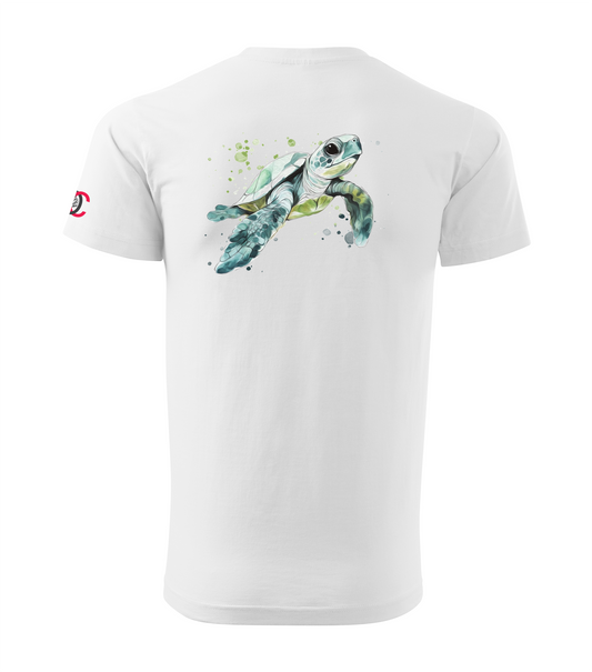White T-shirt with turtle design