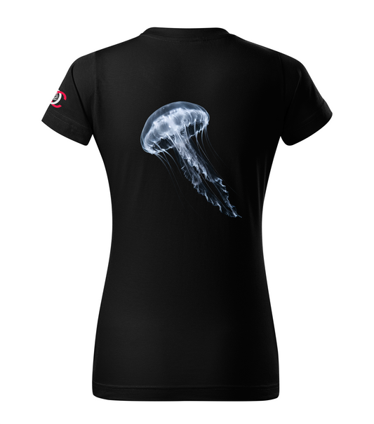 Black T-shirt with jellyfish design