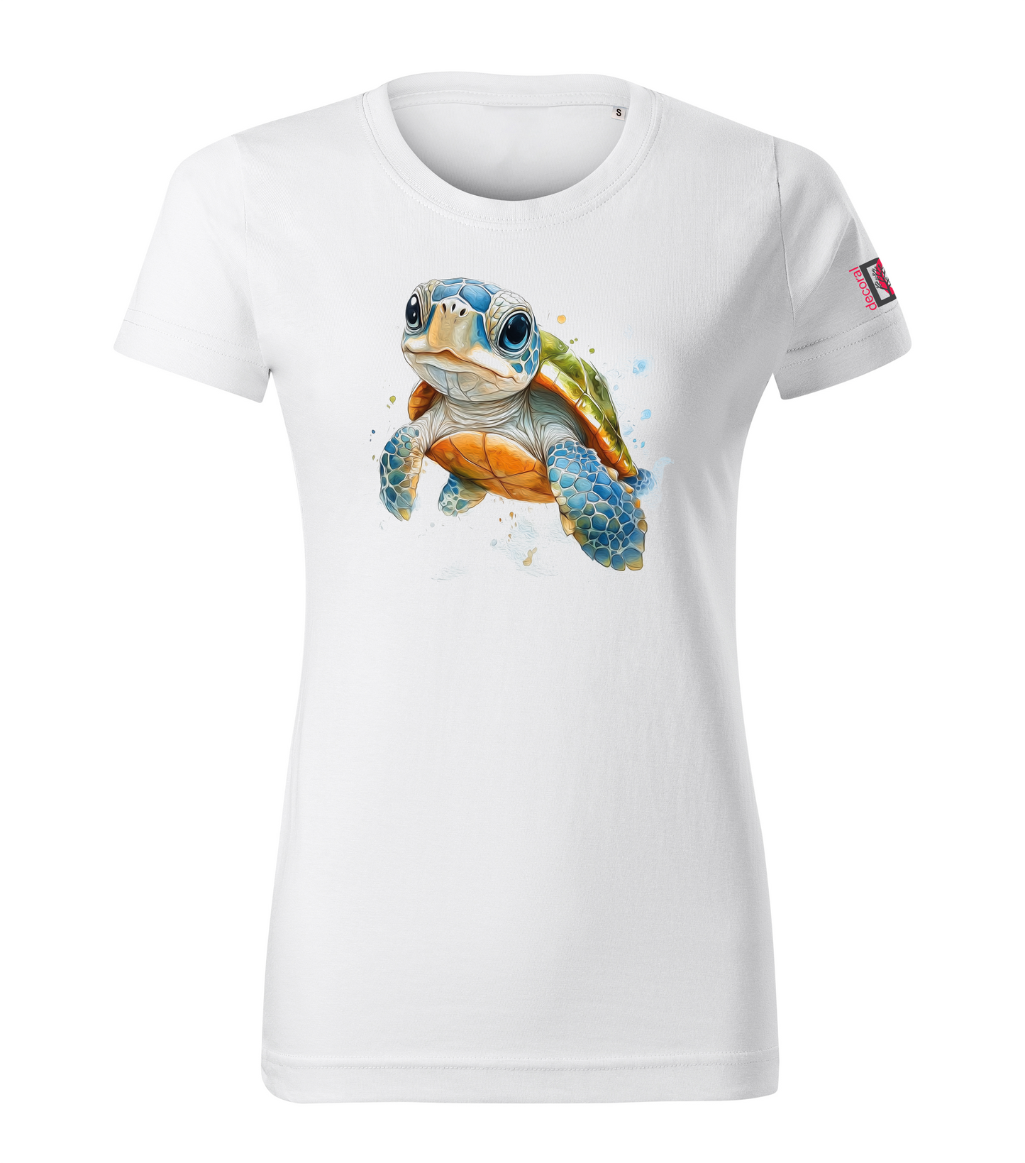 White T-shirt with turtle design