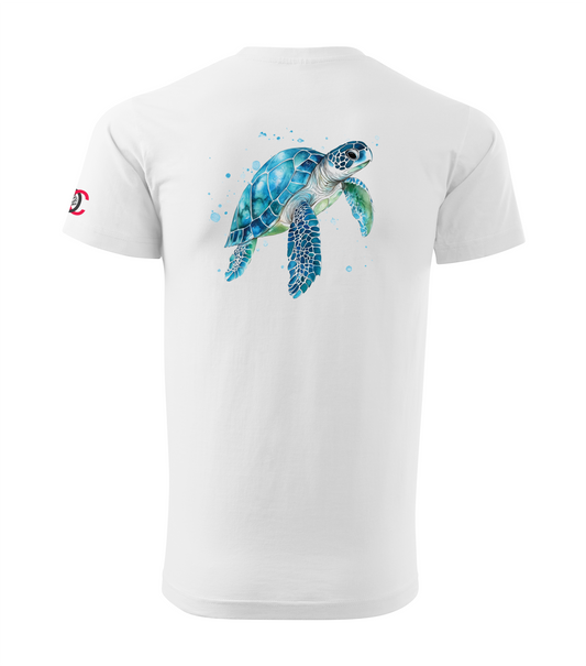 White T-shirt with turtle design