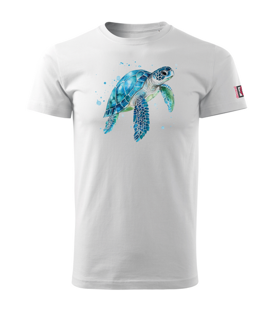 White T-shirt with turtle design