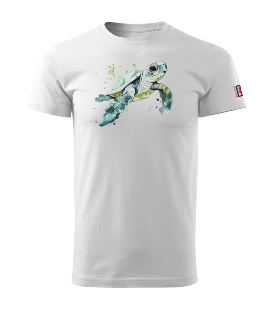 White T-shirt with turtle design