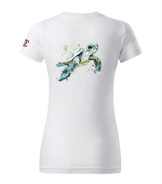 White T-shirt with turtle design