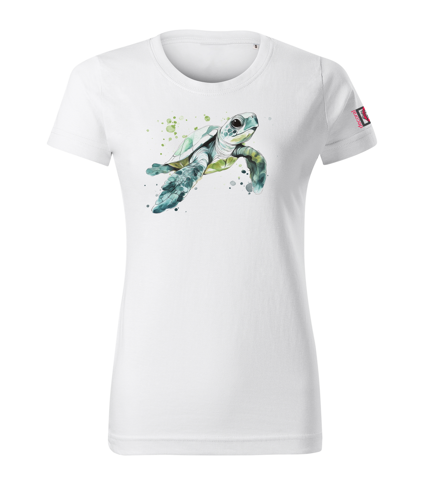 White T-shirt with turtle design