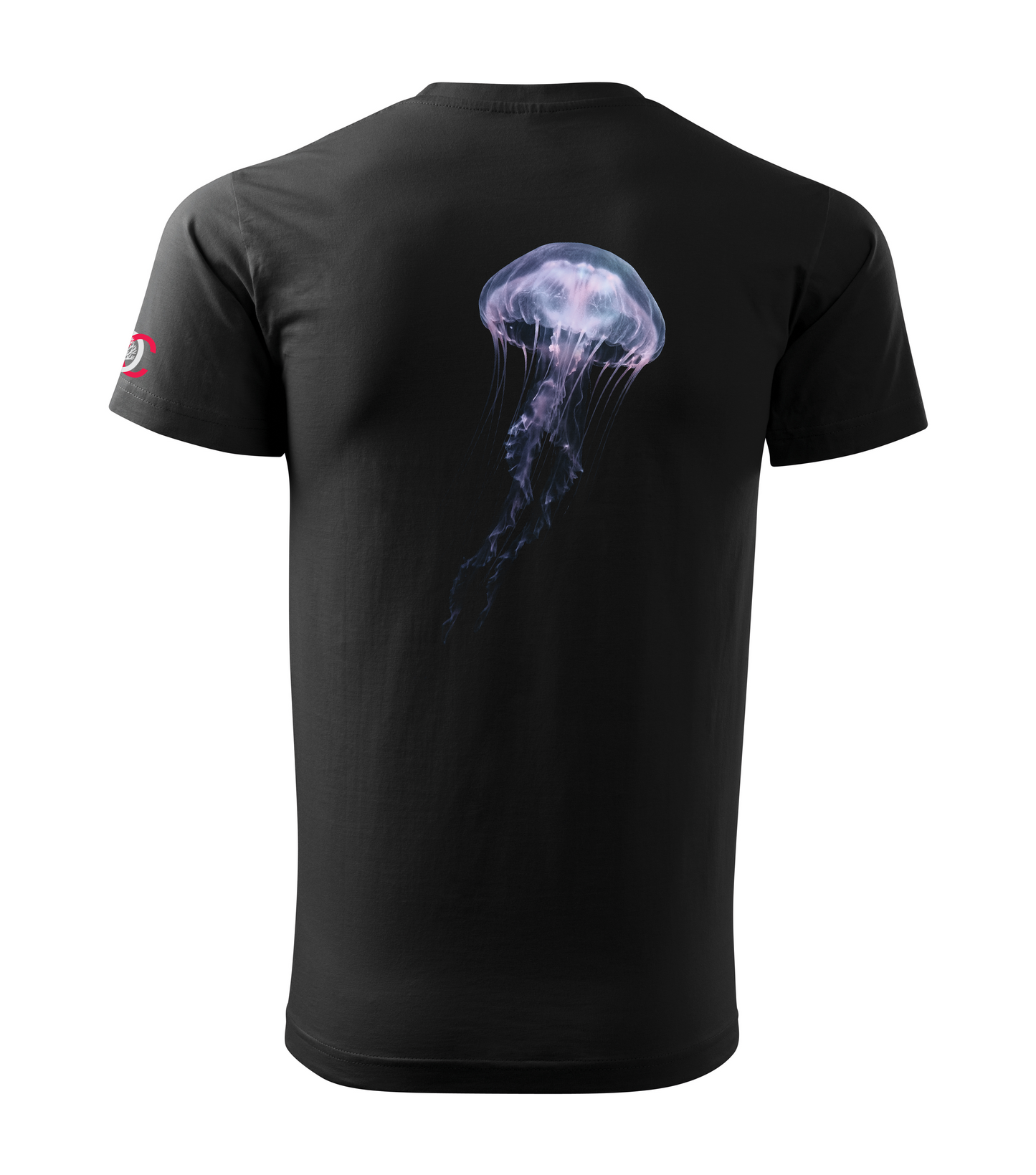 Black T-shirt with jellyfish design