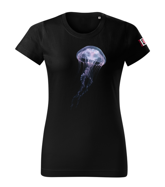 Black T-shirt with jellyfish design