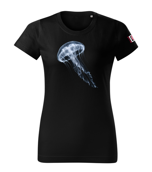 Black T-shirt with jellyfish design