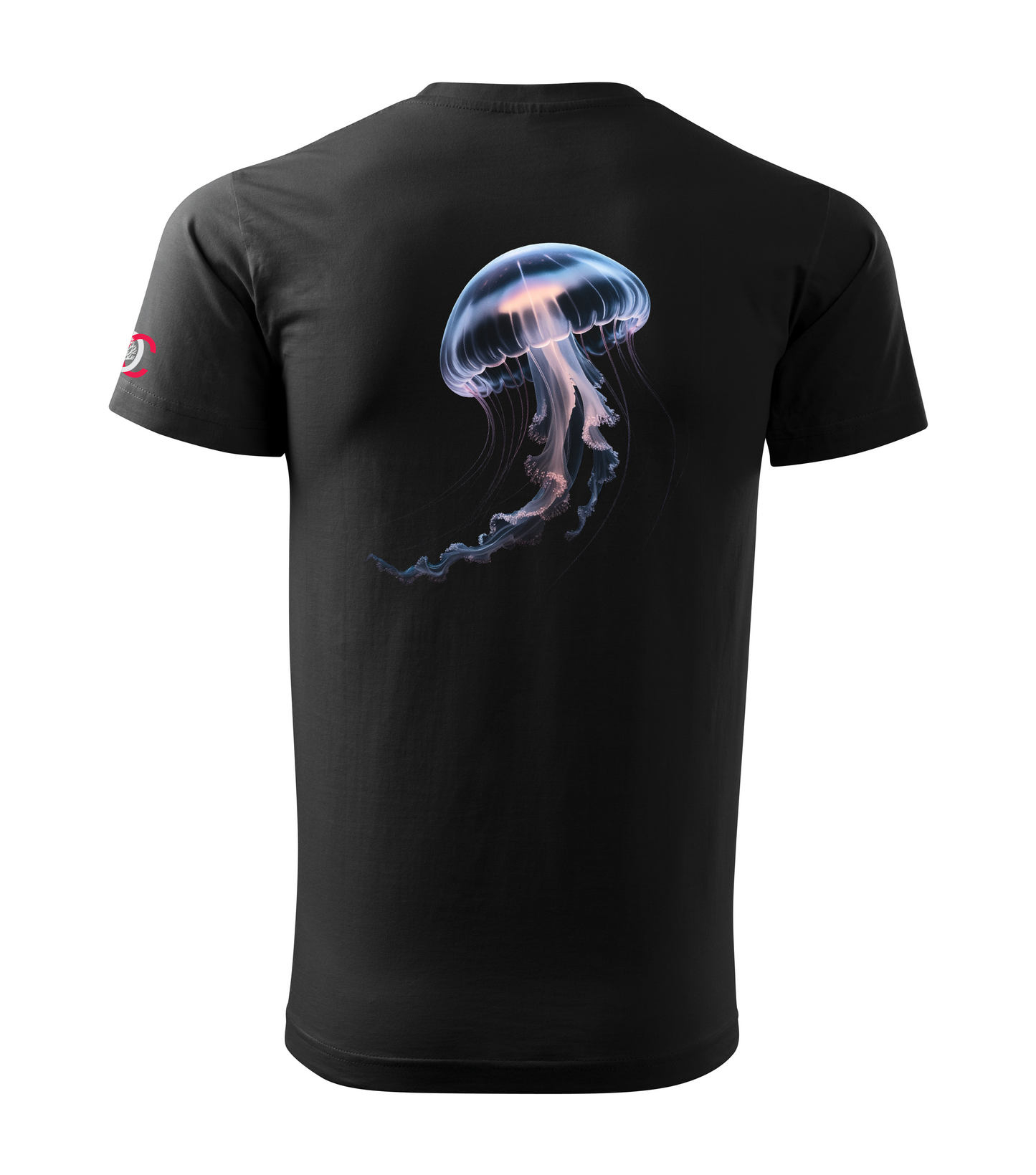 Black T-shirt with jellyfish design