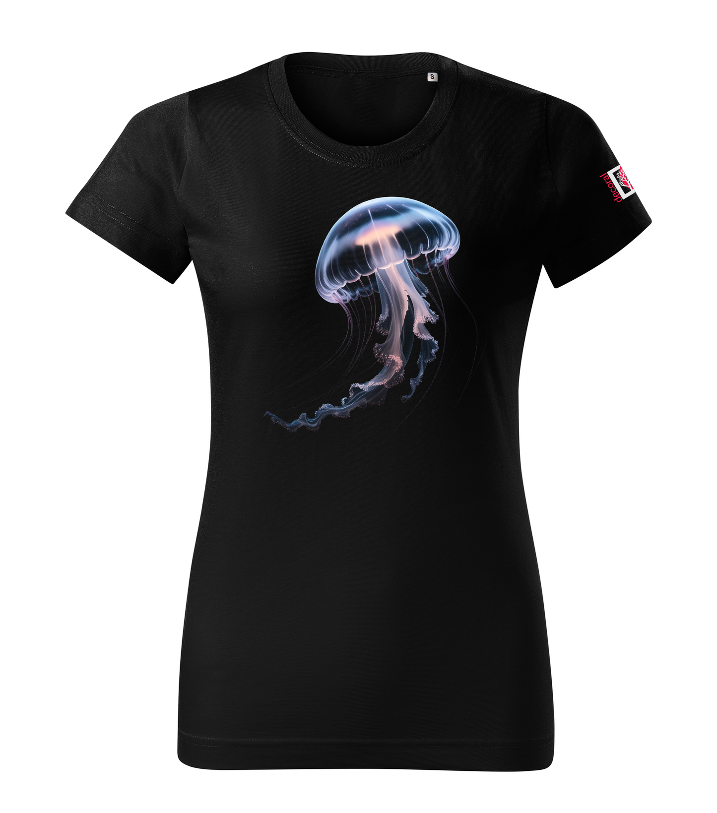 Black T-shirt with jellyfish design