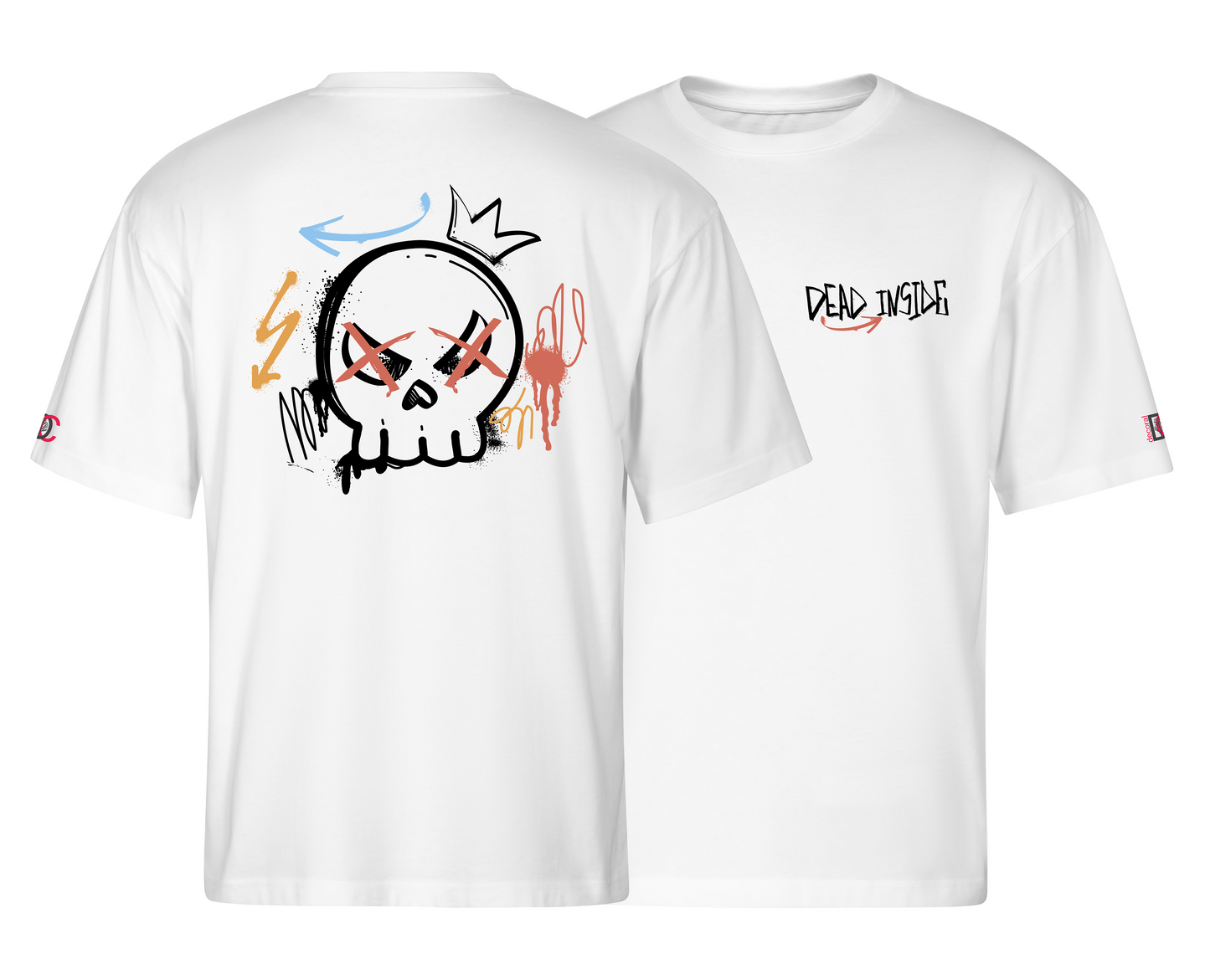 White oversized T-shirt with graffiti design