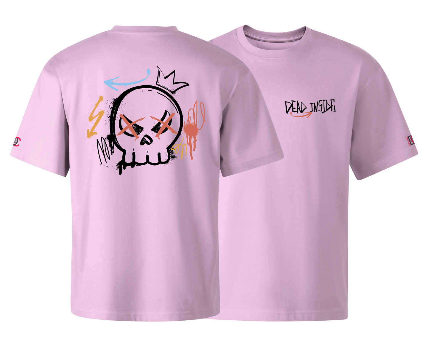 Pink oversized T-shirt with graffiti design