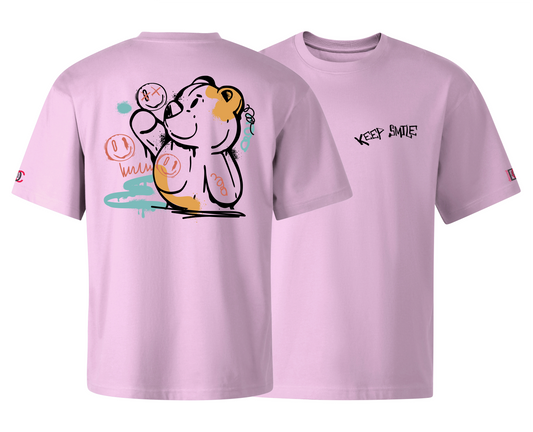 Pink oversized T-shirt with graffiti design