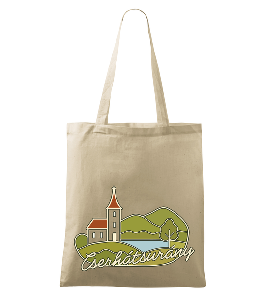 Beige shopping bag with Cserhatsurany design