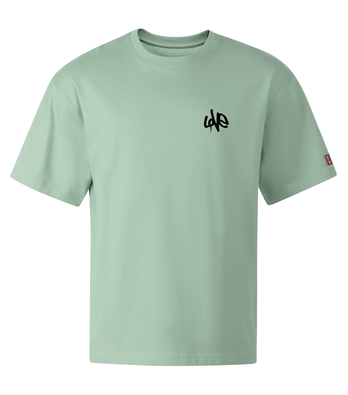 Green oversized T-shirt with graffiti design